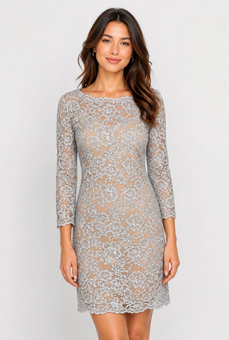 Diane von Furstenberg DVF Zarita Blue Lace Sheath Cocktail Dress Size 8